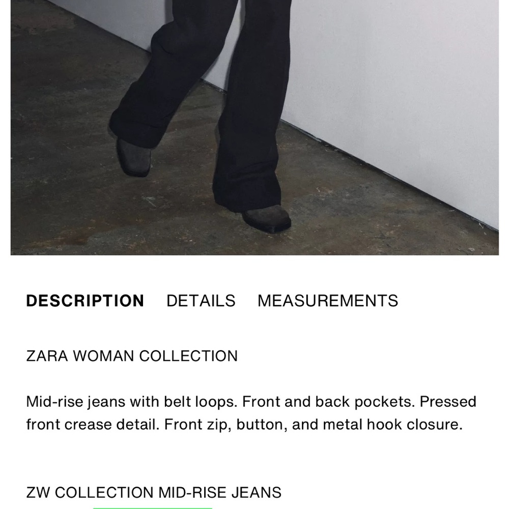 Zara NWT black denim jeans wide leg 100% cotton - Picture 10 of 10